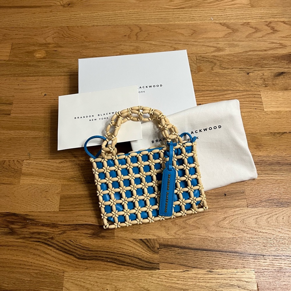 Brandon Blackwood Medina Leather Pouch Bag in Blue
